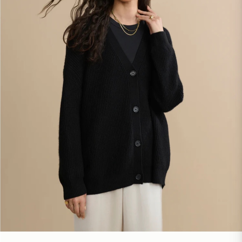 Jenni Kayne Cashmere Cocoon Cardigan Black sz S